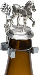 Jewelry Horse Beer Bottles Tin Lid with Spout Pewter Figurine