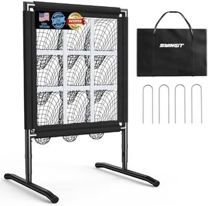 9 Hole Baseball Pitching Net with Strike Zone Softball Pitching Target Portable Net Adjustable Pitcher PocketsTraining Equipment with Throwing Target Carry Bag, Great for All Skill Levels