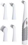 ASAB Electric Cleaning Brush 4 in-1 Electric Scrubber with Replacement Heads Automatic Electric Scrubbing Brush Cordless Power Scrubber Electric Brush for Cleaning Kitchen Bathroom Tiles Bath Shower