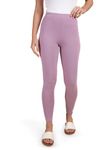 TWIN BIRDS Tailored Cut & Classic Fit Stretchable Pastel Purple Coloured Viscose Elasthane Fabric Ankle Length Leggings for Women - (XL)