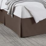 Pleated Bed-Skirt King Size - Dark Brown (Chocolate) Luxury Double Brushed 100% Microfiber Dust Ruffle, 14 inch Tailored Drop, Covers Bed Legs and Frame. By Nestl Bedding by Nestl Bedding