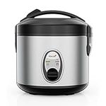 Macook Rice Cooker with Rice Steamer (5 Cups, 1Litres), Rice Cooker Small, High-Temperature Protection Mini Rice Cooker- For 1-4 People - Cooking 15-20 Minutes - Non-Stick Coating for Cooker Rice