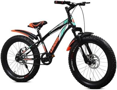 Leader Speedy Bike 20T Kids Cycle with Front Suspension | DD Brake | Ideal 7-10 Years 20 T Fat Tyre Cycle - Matt Black