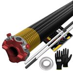 Garage Door Torsion Spring 250x2x34 Torsion Springs for Garage Door Repair Right Hand Wound Replacement for Left Side of Garage Door with 1" Steel Bearing, Gloves, Manual and Winding Bars (Red Cone)