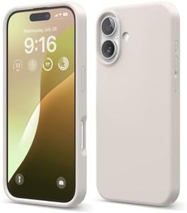 elago Premium Liquid Silicone Case Compatible with iPhone 16 Case, Full Body Protective Cover, Shockproof, Slim Phone Case, Anti-Scratch Soft Microfiber Lining, 6.1 inch (Stone)