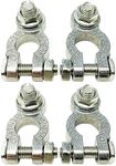 2 Pair Battery Terminal Connectors 12V/24V M8 Bolt,Universal Heavy Positive Negative Stud Type Battery Connector Clamp for Motorcycles,Cars,Motorhome,Ships
