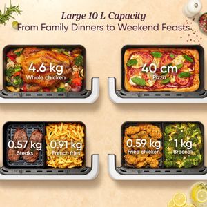 COSORI Dual Air Fryer 10L – Large Capacity Oil-Free Cooker