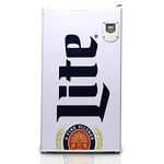 Miller Lite Compact Fridge with Freezer and Bottle Opener, 90 L/ 95 Quart 3.2 Cubic Foot for Snacks, Frozen Meals, Beverages, Juice, Beer, Den, Dorm, Office, Games Room, or RV