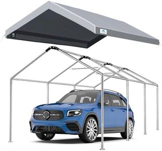 ADVANCE OUTDOOR 10x20 ft Easy-to-Install Carport, Save 50% Installation Time, Heavy Duty Car Canopy Garage Boat Shelter Party Tent, Gray