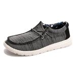 HEVA Mens Slip on Loafers Comfort Fashion Driving Shoes Breathable Lightweight Sneakers(6.5 UK,Black)