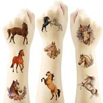 200+pcs Horse Temporary Tattoo Stickers for Kids Cute Fake Tattoo Birthday Party Supplies Favors Kids Boys Girls School Rewards Gifts(8 Sheets)