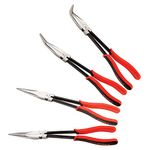 Sunex 3600V 11" Long Reach Straight Pliers Set, 90° Bent Nose Pliers, 45° Bent Nose Pliers, 20° Bent Nose Pliers, 4Piece