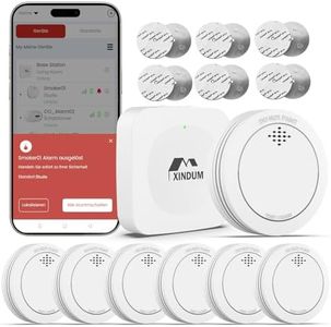 Rauchmelder WLAN mit Basisstation, 10 Jahre Smart Feuermelder, TÜV-Rheinland EN 14604, Rauch Melder Vernetzt mit austauschbarer Batterie, kein LED-Blinken, kompatibel mit APP, 6er Set