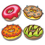 Yey Fridge Magnets Refrigerator Stylish Set Cute Donut Designs for Home, Kitchen and Office Decoration (Multicolor, 3x2 inches) Set of 4 Designs