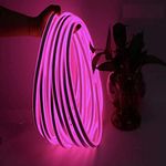 Radiato ES 230V A.C Neon led Rope Strip Lights, Waterproof Outdoor Indoor Flexible with Power Adaptor, SMD 120LED/M Silicone for Diwali, Christmas, Home Decoration Lights (Pink, 20 Meter)