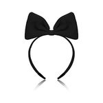 WLLHYF Black Bow Headband Headdress for Women and Girls Halloween Christmas Red Bowknot Hair Bands Hair Hoop Perfect Hair Accessories for Party and Cosplay