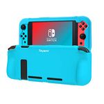 Teyomi Nintendo Switch Case Cover Protective Silicone Case Grip Cover with 2 Storage Slots for Game Cards, Shock-Absorption & Anti-Scratch (Blue)