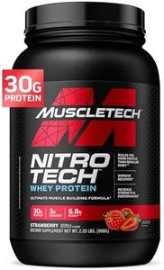 Whey Protein Powder, MuscleTech Nitro-Tech Whey Protein Isolate + Peptides, Lean Protein Powder with Creatine, Sports Nutrition Protein Powder for Men & Women, Strawberry, 998g (22 Servings)