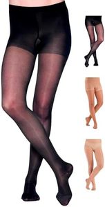 Made in USA - Extra Wide Womens Compression Pantyhose 20-30mmHg - Sheer Graduated Compression Stockings for Women Circulation during Pregnancy - Black, 2X-Large - A207BL5