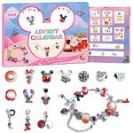 Advent Calendar 2024, Christmas DIY Cartoon Charms Bracelet Countdown to Christmas with 2 Bracelets and 22 Unique Charms Jewelry Set for Girls,Teen,Sister