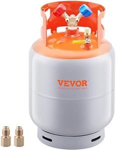 VEVOR Refrigerant Recovery Tank - 30 lb. Capacity Recovery Tank with 2 Pcs ¼ to ½ Adaptor, Reusable Recovery Tank HVAC for All Refrigerant, High-Sealing ac Recovery Tank with Trace Amount of N₂