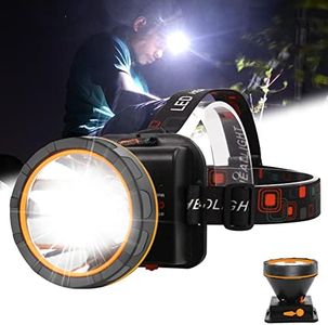 Aikertec LED Rechargeable Headlamp, 90000 High Lumen Headlamps Super Bright Headlamp Flashlight, Waterproof USB LED Headlamps, Headlamp Battery Powered for Outdoor Camping, Fishing, Hunting, Running