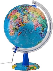 TOPGLOBE 30cm Illuminated Globe - English Map - Modern Political World globe - Educational/Geographic/Desktop Decoration