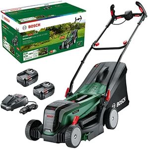 Bosch Cordless Lawnmower UniversalRotak 2x18V-37-550 (up to 500 m2 with 2 x 4.0 Ah Batteries; 18 Volt System; Cutting Width: 37 cm; 2 x 18V 4.0 Ah Batteries and Charger)