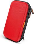 External Hard Drive Case - GLCON Shockproof EVA Carrying Case for WD My Passport Element Seagate Expansion Backup Toshiba 1TB 2TB 4TB - High Protection Portable Travel Electronic Power Bank Bag (Red)