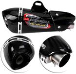 Vagary Universal Alpha Bike Exhaust Muffler With DB Killer Silencer (Carbon Black)