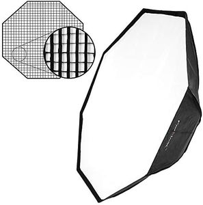 Fotodiox Pro 60" Octagon Softbox PLUS Grid (Eggcrate) for Studio Strobe/Flash with Soft Diffuser and Dedicated Speedring, for Novatron M Series Monolight M150, M300, M500, Bare Tube Head 2107FC Strobe