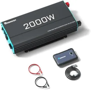 Renogy 2000W Pure Sine Wave Inverter 12V DC to 120V AC Converter for Home, RV, Truck, Off-Grid Solar Power Inverter 12V to 110V with Built-in 5V/2.1A USB/Hardwire Port, Remote Controller