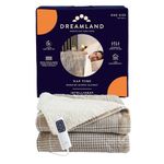 Dreamland Nap Time Heated Electric Blanket – Throw with 6 Heat Settings, Fast Heat Up, Auto Timer for Heat protection, Machine Washable - Velvet Sherpa Beige Tartan Check - 180 x 135 cm