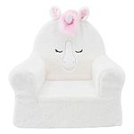 Soft Landing Animal Adventure Ivory Sweet Seats, Premium and Comfy Toddler Lounge Chair with Carrying Handle & Side Pockets Unicorn