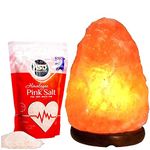 6-8 KG Natural Himalayan Pink Rock Salt Lamp With CE Certified Standard Electric Plug And Bulb And GET 1 Free Cooking Salt 800g Pouch!!