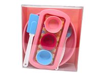 17 Piece Silicone Bakeware Baking Set with Cupcake Moulds, Round Cake Moulds and Loaf Moulds and with Spatula and Pastry Brush