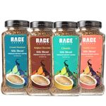 Rage Coffee Silk Blend Instant Coffee Combo Pack of 4 | Classic, Belgian Chocolate, Creamy Hazelnut & Vanilla Velvet | Premium Bold & Smooth Flavors | 120g Each Jar | 100% Arabica | Hot & Cold Brew - 480g