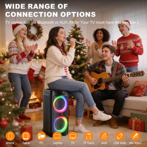 JYX 8-Inch Karaoke Machine with 2 Microphones – Portable Speaker System