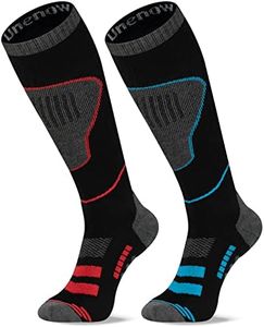 Merino Wool Ski Socks 2 Pairs, Thermal Knee High Warm Socks for Snowboarding, Hiking, Cold Weather, Snow, Hunting