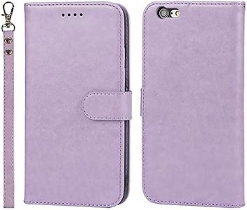 Cavor for iPhone 6 plus, iPhone 6s plus Wallet Case for Women, Flip Folio Kickstand PU Leather Case with Card Holder Wristlet Hand Strap, Stand Protective Cover for iPhone6plus/ iPhone 6splus 5.5'' Phone Cases-Purple