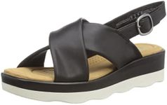 Clarks Women's Clara Cove Sandal, Black, 6.5 UK
