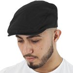 TOSKATOK Brushed Cotton Flat Cap-Black