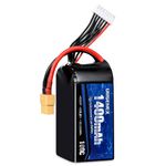 URGENEX 6S Lipo Battery 1400mAh 22.2V 100C with XT60 Plug RC Battery Fit for RC FPV Racing Drone Quadcopter Helicopter Airplane Racing Models 1PCS