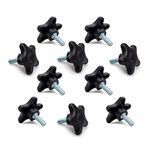 POWERTEC QNB3007-P2 5-Star Stud Knob, 5/16"-18, 10 PK