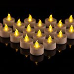 BENEVE LED Tea Lights, 50 Flameless LED Candles, Realistic and Bright Flickering Tea Lights, Battery Operated, Durable LED Tea Lights for Christmas, Wedding, Easter, Holiday, Party