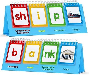 CVCC & CCVC Flip Charts, 40 Words Builder Phonic Games Freestanding Flip Chart Manipulative Spelling Toy Educational Learning Tool for Student Teacher School Supplies