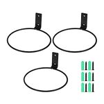 3Pack Flower Pot Holder Ring Wall Mounted, Metal Wall Mount Pot Holder, Flower Pot Ring for Hanging Plants and Flower Pot Indoor Outdoor with Screws, Black (5Inch)