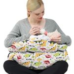 Chilling Home Nursing Pillow for Breastfeeding, Large Adjustable Breastfeeding Pillow with 100% Cotton Removable Cover (Animals)