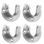 4PCS Stainless Steel Wardrobe Closet Rod Bracket U- Shaped Socket Bracket Open Type Shower Curtain Rod Supporter