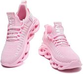 GSLMOLN Womens Walking Shoes Sock Sneakers Daily Work Shoes Teen Slip-on Lightweight Comfortable Breathable Pink Size 8-8.5